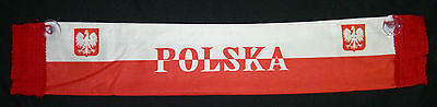 Polish Polska Poland banner scarf mini NEW w/ glass window suction cup 19" inch