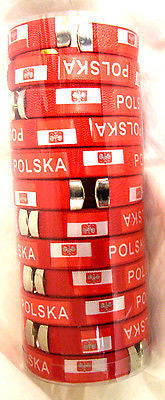 Polska Polish Poland ribbon bracelet wristband soccer  Euro futbol x12