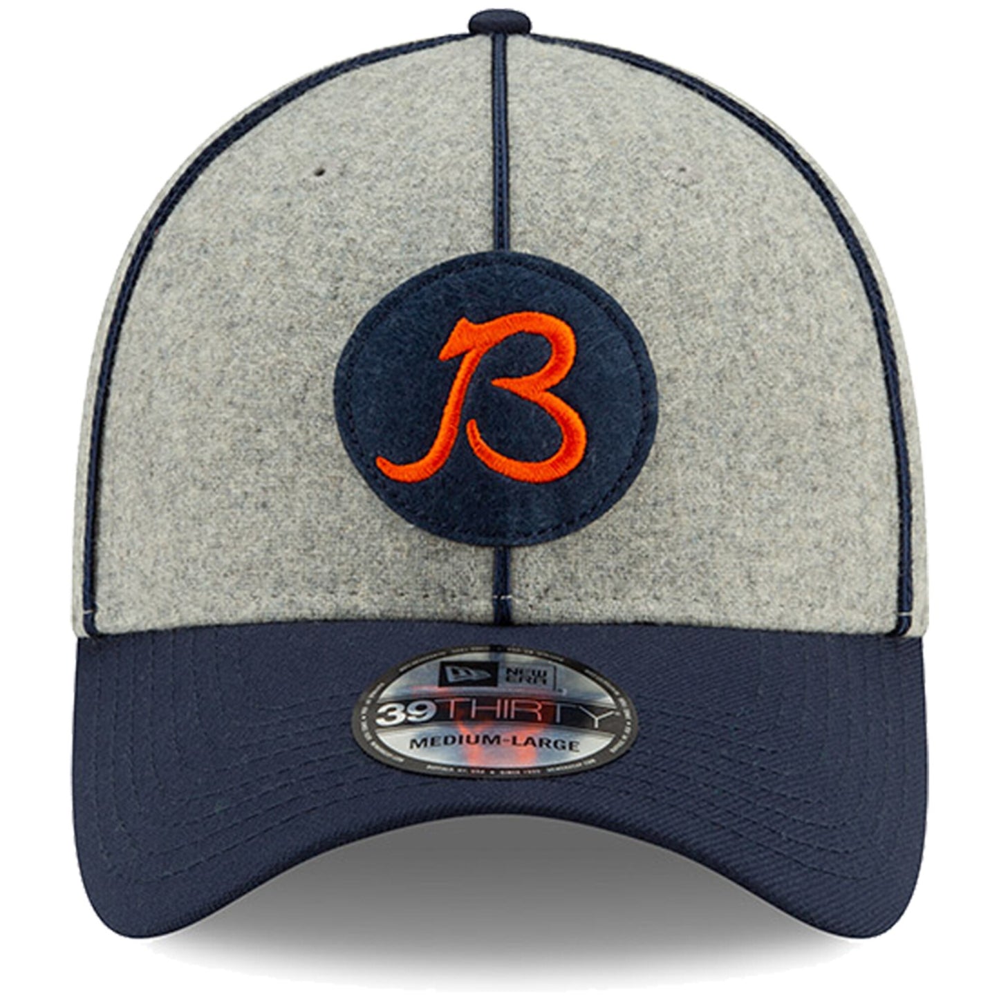 New Era Men's Heather Gray/Navy Chicago Bears 2019 NFL Sideline Home Official 39THIRTY 1920s Flex Hat