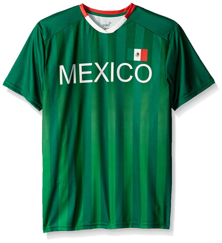 Soccer Mexico Men's Federation Dark Green Jersey Short Sleeve Tee