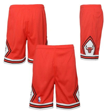 Chicago Bulls Youth  Mitchell & Ness Red Hardwood Classics Swingman Shorts