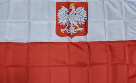 Polska Polish Poland Flag 4' x 6' Polyester Canvas Header & Brass Grommets