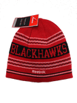 Chicago Blackhawks Adults Reversible Winter Hat -Black/Red