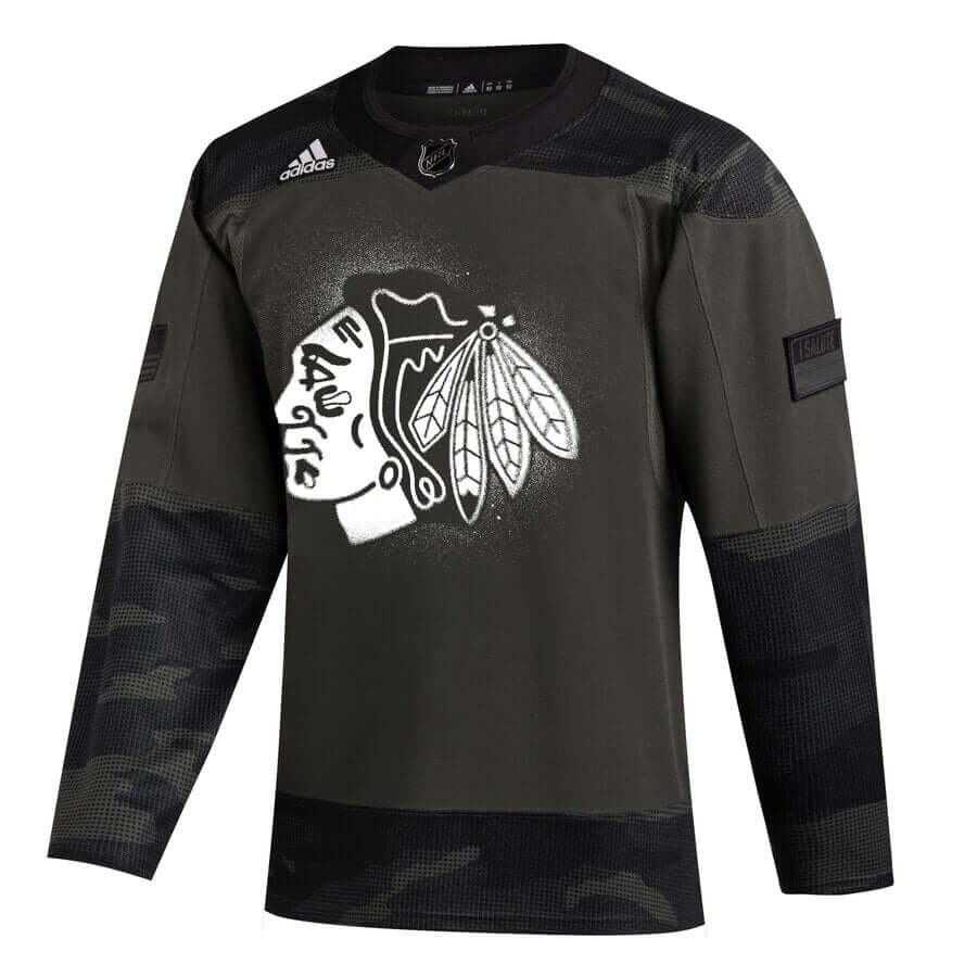 Chicago Blackhawks adidas Camo 2019 Veterans Day Authentic Practice Jersey