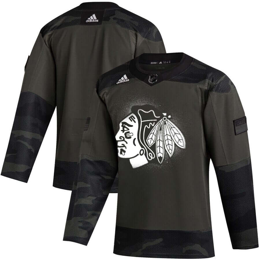 Chicago Blackhawks adidas Camo 2019 Veterans Day Authentic Practice Jersey