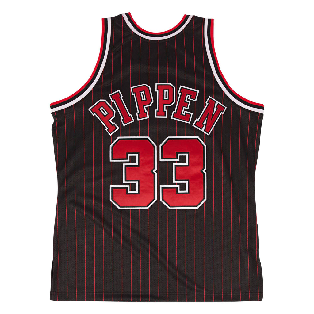 Scottie Pippen JERSEY CHICAGO BULLS MENS MITCHEL & NESS BLACK/RED  TWO-TONE