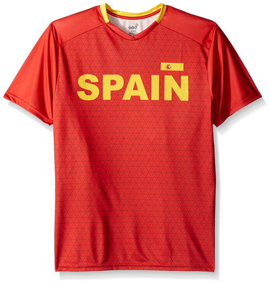 Soccer Spain Men's Federation Red Jersey Short Sleeve Tee