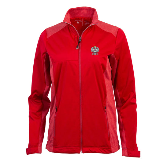 Women's Antigua Polska Revolve Jacket Dark Red with Eagle Emblem