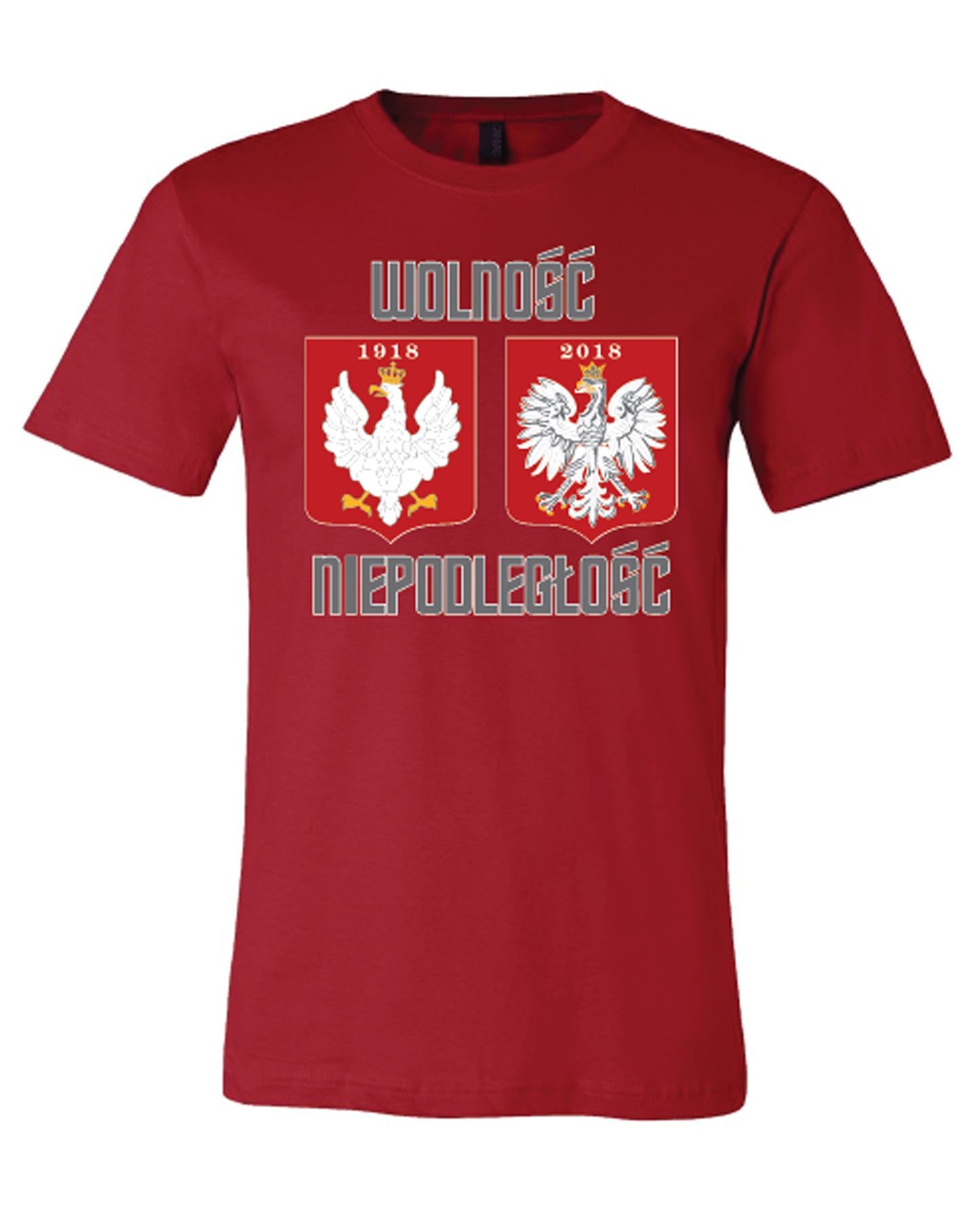 Polska Polish Crest Eagle Wolnosc Niepodleglosc 1918-2018 Short Sleeve Tee