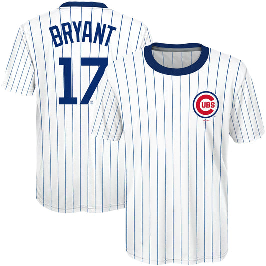 Chicago Cubs Youth Kris Bryant #17 Cooperstown Sublimated T-Shirt Jersey - White