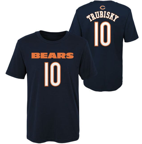 Youth Mitch Trubisky #10 Chicago Bears "Mainliner" Name and Number Short Sleeve T-Shirt