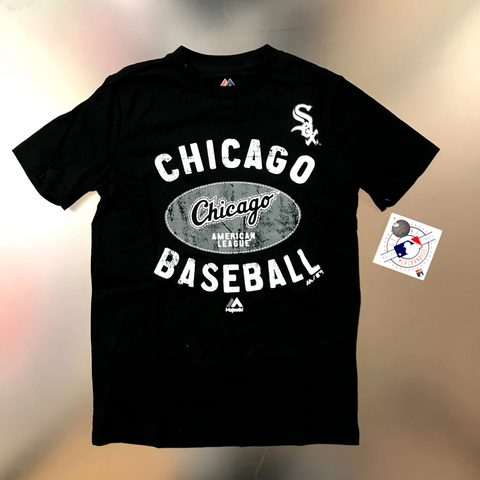 Chicago White Sox Majestic Youth Black Chicago Baseball T-shirt