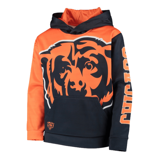 Chicago Bears Youth Quarterback Sneak Pullover Hoodie - Navy/Orange