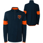 Chicago Bears Youth 1/4 Zip Pullover Sweater - Navy
