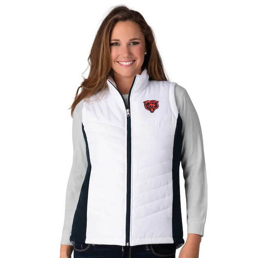 Chicago Bears Women's Team Spirit Padded Sleeveless Vest - White