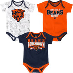 Chicago Bears Infant Unisex 3 Piece Bodysuit Set