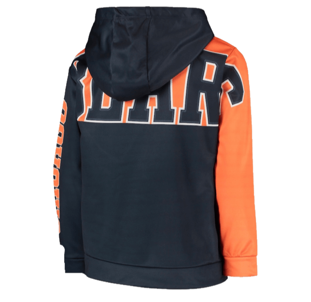 Chicago Bears Youth Quarterback Sneak Pullover Hoodie - Navy/Orange