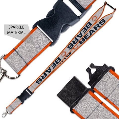 Chicago Bears NFL Sparkle Team Lanyard With Buckle
