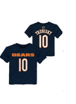 Chicago Bear Mitch Trubisky #10 Toddler and Kids Navy Blue Player Short Sleeve T Shirt