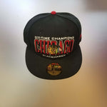 Chicago Blackhawks Men's 59Fifty Six-Time Stanley Cup Champs Arched Hat - Black