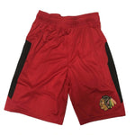 Chicago Blackhawks Youth Boy's Red Shorts Mesh Detailing Printed