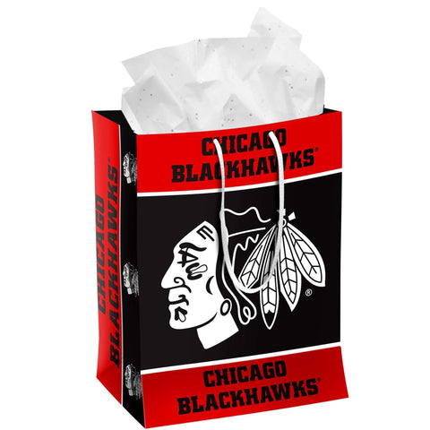 Chicago Blackhawks Team Color Medium Black Party Gift Bag