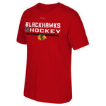 Chicago Blackhawks Youth Center Ice Play Dry Official Reebok T-Shirt - Red