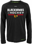 Chicago Blackhawks Youth Reebok Black Center Ice PlayDry Long Sleeve Shirt