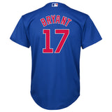 Chicago Cubs Youth Majestic #17 Kris Bryant Home Stitched Jersey - Blue