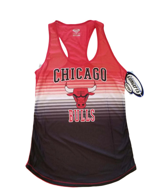 Chicago Bulls Women's Red Striped Racer Back Tank Top