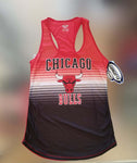 Chicago Bulls Women's Red Striped Racer Back Tank Top