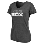 Chicago White Sox Fanatics Branded Women's Chi Sox Hometown Collection Tri-Blend V-Neck T-Shirt - Heathered Charcoal