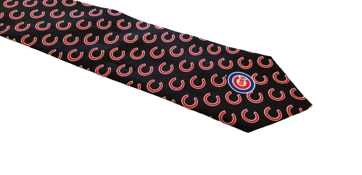 Chicago Cubs Ralph Marlin Black 100% Silk Tie