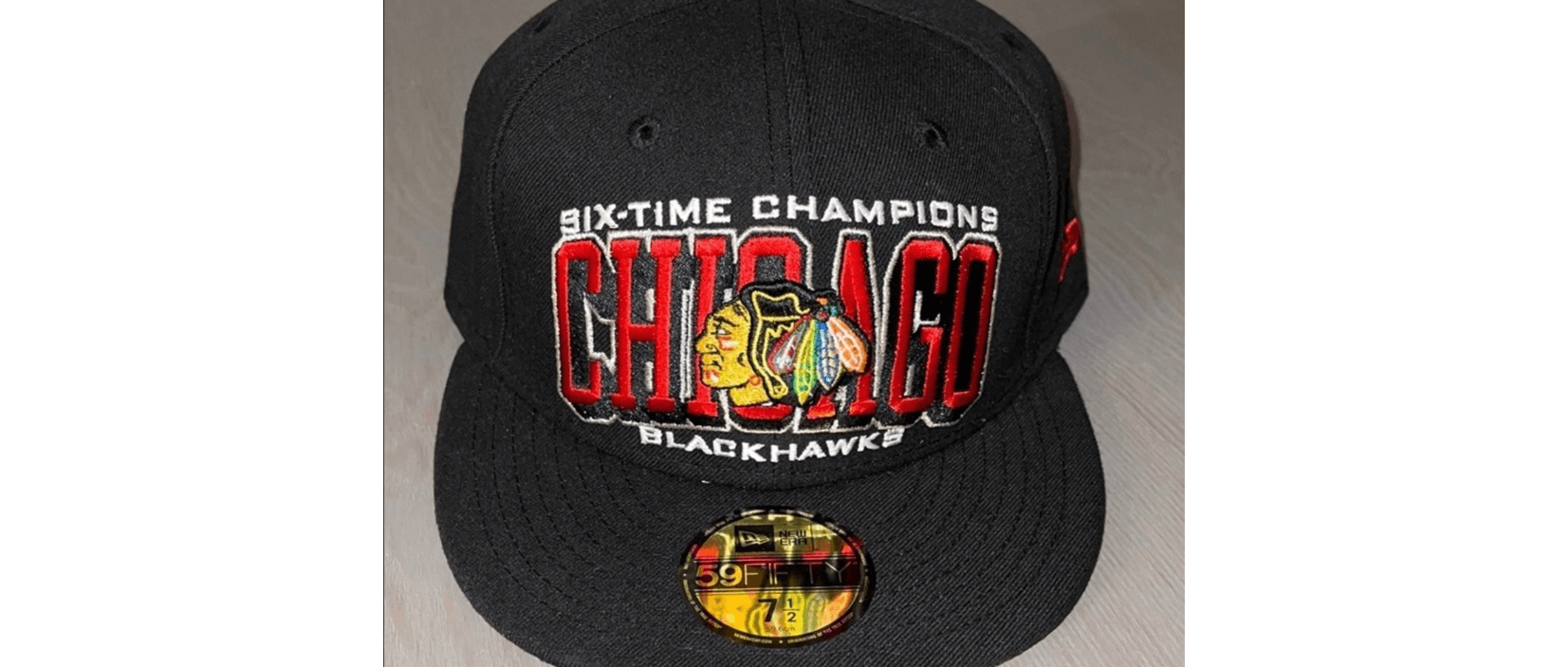 Chicago Blackhawks Men's 59Fifty Six-Time Stanley Cup Champs Arched Hat - Black