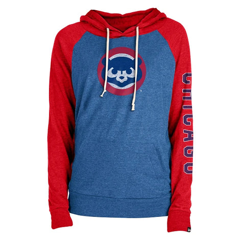Chicago Cubs New Era Women's Performance Pullover Hoodie - Royal/Red