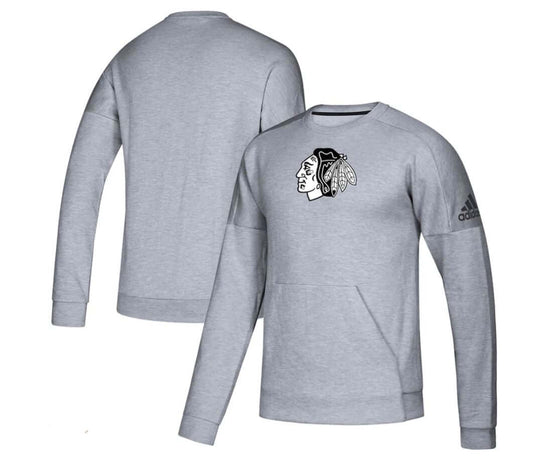 Chicago Blackhawks NHL Adidas Gray Stadium Pullover Sweatshirt