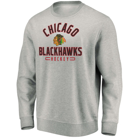 Chicago Blackhawks NHL Team Arc Crew-neck Sweater - Gray