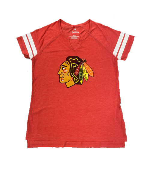Chicago Blackhawks NHL Fanatics Women's Distressed T-Shirt -Red
