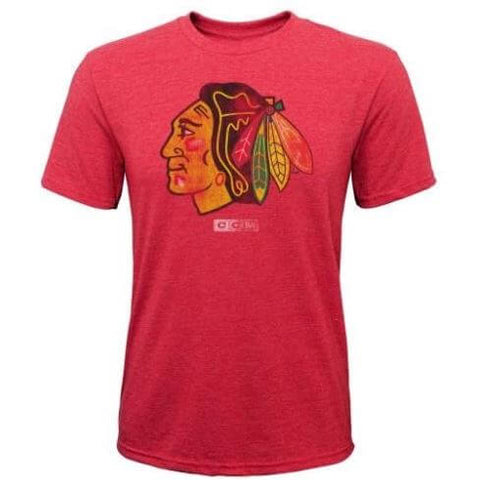 Chicago Blackhawks NHL Youth Red CCM Vintage T-Shirt