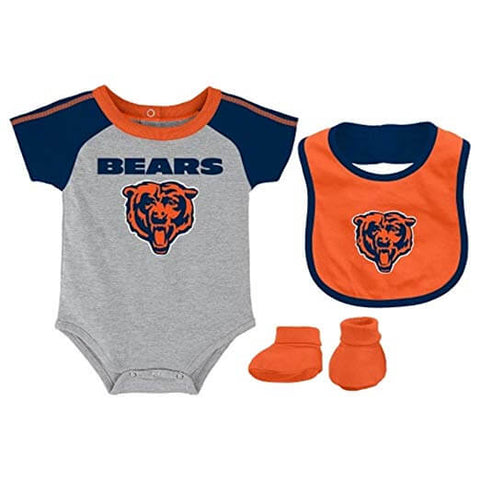 Chicago Bears Infant Creeper Bib & Bootie Set - Grey