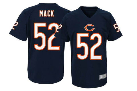 Chicago Bears NFL Team Apparel Youth Khalil Mack #52 Navy Performance Jersey