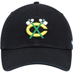 Men's Chicago Blackhawks '47 Black Tomahawk Logo Clean Up Adjustable Hat
