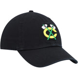 Men's Chicago Blackhawks '47 Black Tomahawk Logo Clean Up Adjustable Hat