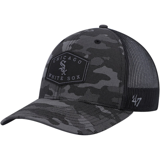 Men's Chicago White Sox '47 Tonal Camo Convoy Trucker Snapback Hat - Charcoal