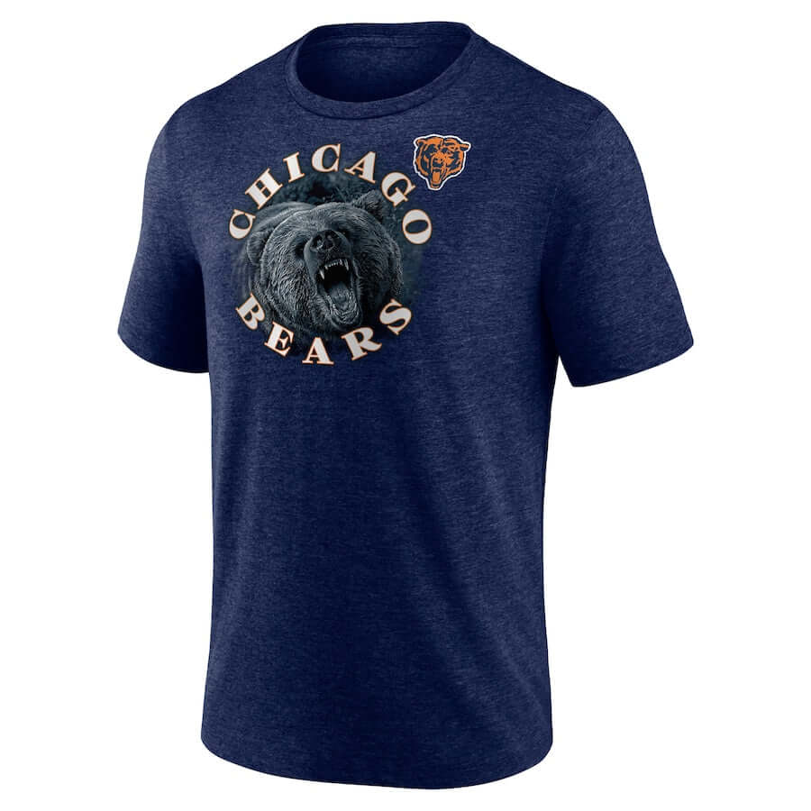 Chicago Bears Fanatics Branded Sporting Chance Tri-Blend T-Shirt - Heather Navy