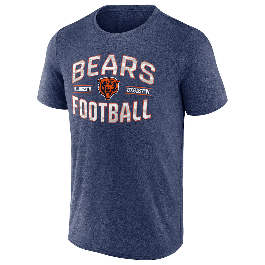 Men's Fanatics Branded Heathered Navy Chicago Bears Want To Play T-Shirt