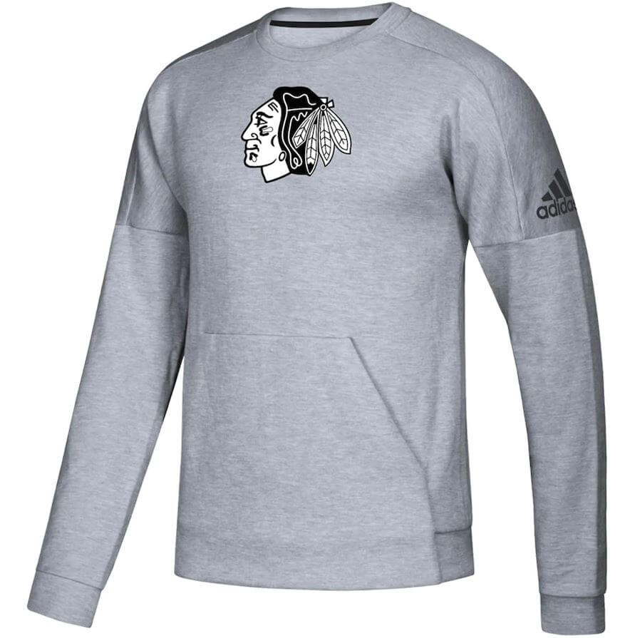 Chicago Blackhawks NHL Adidas Gray Stadium Pullover Sweatshirt