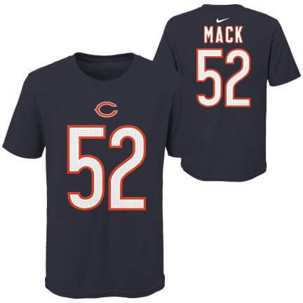 Chicago Bears Kids Khalil Mack #52 Player Name and Number T-shirt