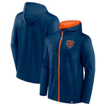 Men's Fanatics Branded Navy/Orange Chicago Bears Ball Carrier Full-Zip Hoodie