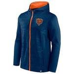 Men's Fanatics Branded Navy/Orange Chicago Bears Ball Carrier Full-Zip Hoodie